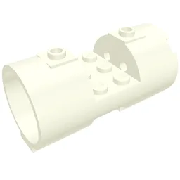 Cylinder 3 x 6 x 2 2/3 Horizontal Solid Studs / White
