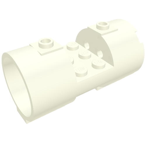 Lego Cylinder 3 x 6 x 2 2/3 Horizontal Solid Studs / White