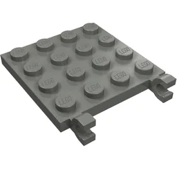 Plate Special 4 x 4 with Clips Horizontal / Dark Bluish Gray