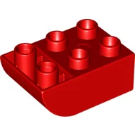 Duplo Brick 2 x 3 with Curved Bottom / Red