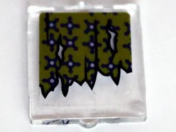Glass for Window 1 x 2 x 2 Flat Front with Torn Curtains with Holes Left and Right Pattern (Sticker) - Set 10228