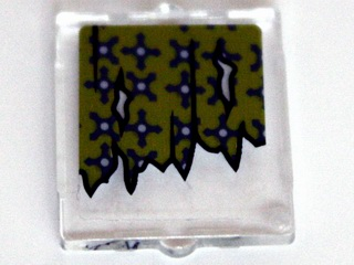 Lego Glass for Window 1 x 2 x 2 Flat Front with Torn Curtains with Holes Left and Right Pattern (Sticker) - Set 10228