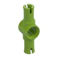 Technic Pin Connector Hub with 2 Pins with Friction Ridges Lengthwise [Small Squared Pin Holes] / Lime