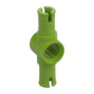 Lego Technic Pin Connector Hub with 2 Pins with Friction Ridges Lengthwise [Small Squared Pin Holes] / Lime