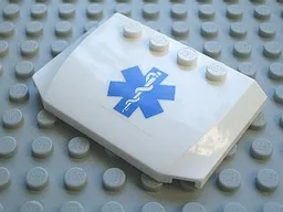 Wedge 4 x 6 x 2/3 Triple Curved with Blue EMT Star of Life Pattern (Sticker) - Set 7890
