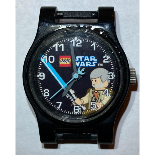 Lego Watch Face with 'LEGO Star Wars' Logo and Obi Wan Kenobi Print / Black