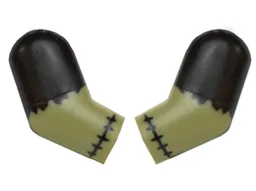 Arm, (Matching Left and Right) Pair with Black Short Sleeves and Stitches Pattern / Olive Green