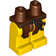Lego Hips and Yellow Legs with Reddish Brown Loincloth and Belts Print / Reddish Brown