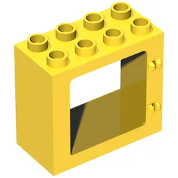 Duplo Door / Window Frame Flat Front Surface, Completely Open Back / Yellow