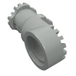 Technic Axle and Pin Connector Toggle Joint Toothed [with Slots] / Light Gray