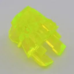 Large Figure Head Connector Block Eye/Brain Stalk / Trans-Neon Green