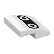 Brick Curved 2 x 2 x 2/3 with Blooper Eyes Print / White