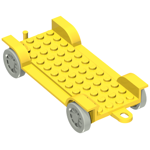 Lego Fabuland, Vehicle Base, Car Chassis 12 x 6 with Tow Hook [Complete Assembly] / Yellow