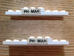 Stickered Assembly 8 x 2 x 2/3 with Black 'PH-MAH' Pattern on Both Sides (Stickers) - Set 1611-2