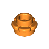 Lego Plant, Flower, Plate Round 1 x 1 with 5 Petals / Orange