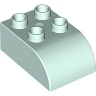 Duplo Brick 2 x 3 with Curved Top / Light Aqua