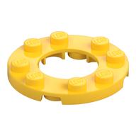 Lego Plate Round 4 x 4 with 2 x 2 Round Opening / Yellow
