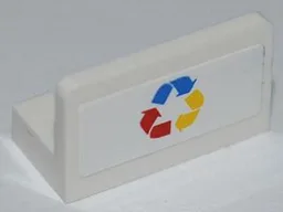 Panel 1 x 2 x 1 with Three Color Recycling Arrows Pattern (Sticker) - Set 4206
