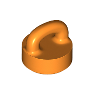 Lego Tile Special Round 1 x 1 Special with Clip-Bar / Orange