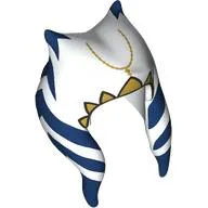 Headdress Togruta Montrals with Gold Triangles, Blue Markings Print / White