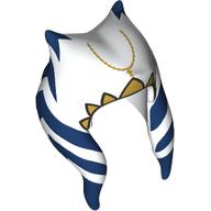 Lego Headdress Togruta Montrals with Gold Triangles, Blue Markings print / White