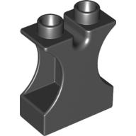 Lego Duplo Brick 1 x 2 x 2 with Side Cutouts and Channel in Top / Black