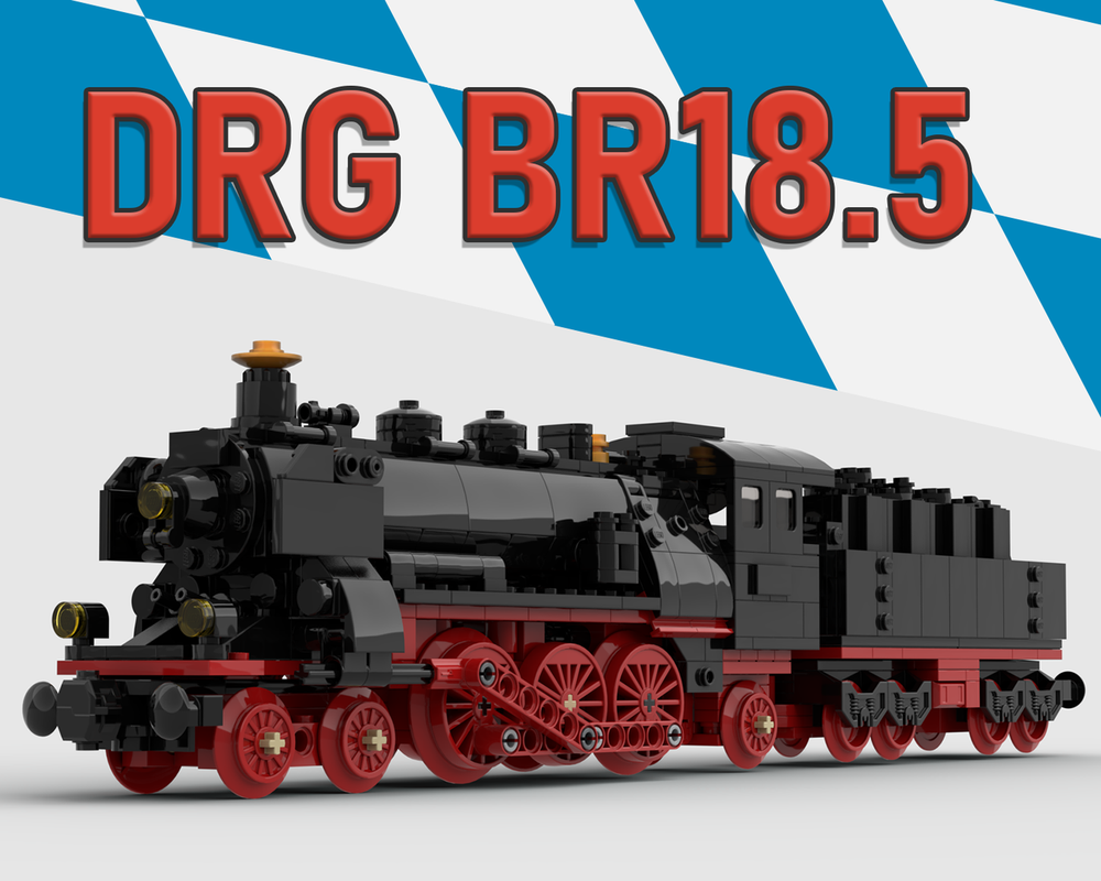 Lego BR18.5 Bavarian Steam Locomotive [6 Wide] [Black/Red]