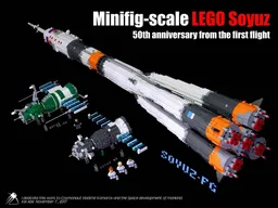 Minifig-scale LEGO Soyuz -50th anniversary from the first flight-