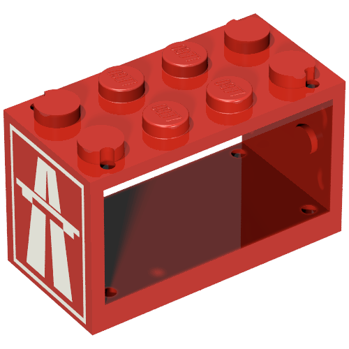 Lego String Reel 2 x 4 x 2 Holder with Highway Print