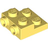 Lego Plate Special 2 x 2 x 2/3 with Two Studs On Side and Two Raised [Half Hollow Anti-stud] - Updated Version / Bright Light Yellow