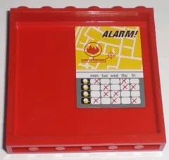 Panel 1 x 6 x 5 with 'ALARM!' and Schedule Pattern (Sticker) - Set 7208