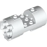 Cylinder 3 x 6 x 2 2/3 Horizontal Hollow Studs / White