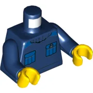 Torso, Sweater, Blue Pockets Print, Dark Blue Arms, Yellow Hands / Dark Blue