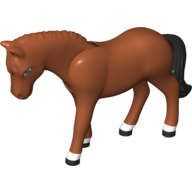 Lego Belville, Animal, Horse, with Black Mane and Tail, White Blaze and Feet Print