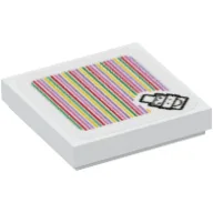 Tile 2 x 2 with Mechakoopa and Barcode Print (Sticker) / White