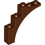 Lego Brick Arch 1 x 5 x 4 [Continuous Bow] / Reddish Brown