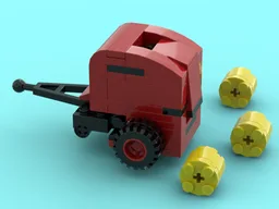 Mini hay baler for a farm, minifig scale for a small tractor