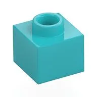 Plate 1 x 1 x 2/3 with Open Stud / Medium Azure