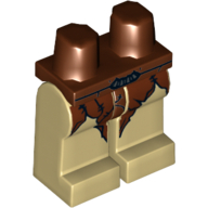 Lego Hips and Tan Legs with Orc Loincloth Print / Reddish Brown