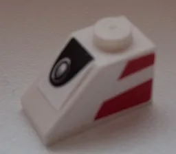 Slope 45 2 x 1 with Headlight and 2 Red Stripes on Side Pattern Model Left Side (Stickers) - Set 75876