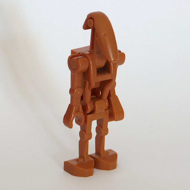 Lego Battle Droid, Dark Orange, One Straight Arm, One Bent Arm, 1 x 2 Plate on Back