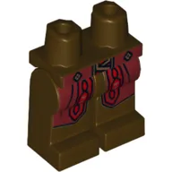 Hips and Dark Brown Legs with Dark Red Belt and Coattails, Gold and Red Trim Print (Godric Gryffindor) / Dark Brown