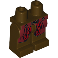 Lego Hips and Dark Brown Legs with Dark Red Belt and Coattails, Gold and Red Trim Print (Godric Gryffindor) / Dark Brown