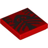Tile 2 x 2 with Black Tattoo Decoration Print / Red