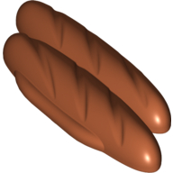 Lego Duplo Food French Bread Loaves / Dark Orange