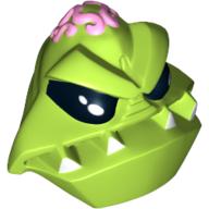 Lego Minifig Head Special, Alien with 4 Fangs and Brain Tissue Print / Lime