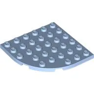 Plate Round Corner 6 x 6 / Bright Light Blue