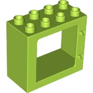 Duplo Door / Window Frame Flat Front Surface, Completely Open Back / Lime