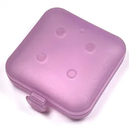 Clikits Container Box, Square with 2 x 2 Holes Arrangement - Hinged / Trans-Light Purple