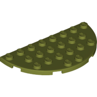 Lego Plate Round Half 4 x 8 / Olive Green